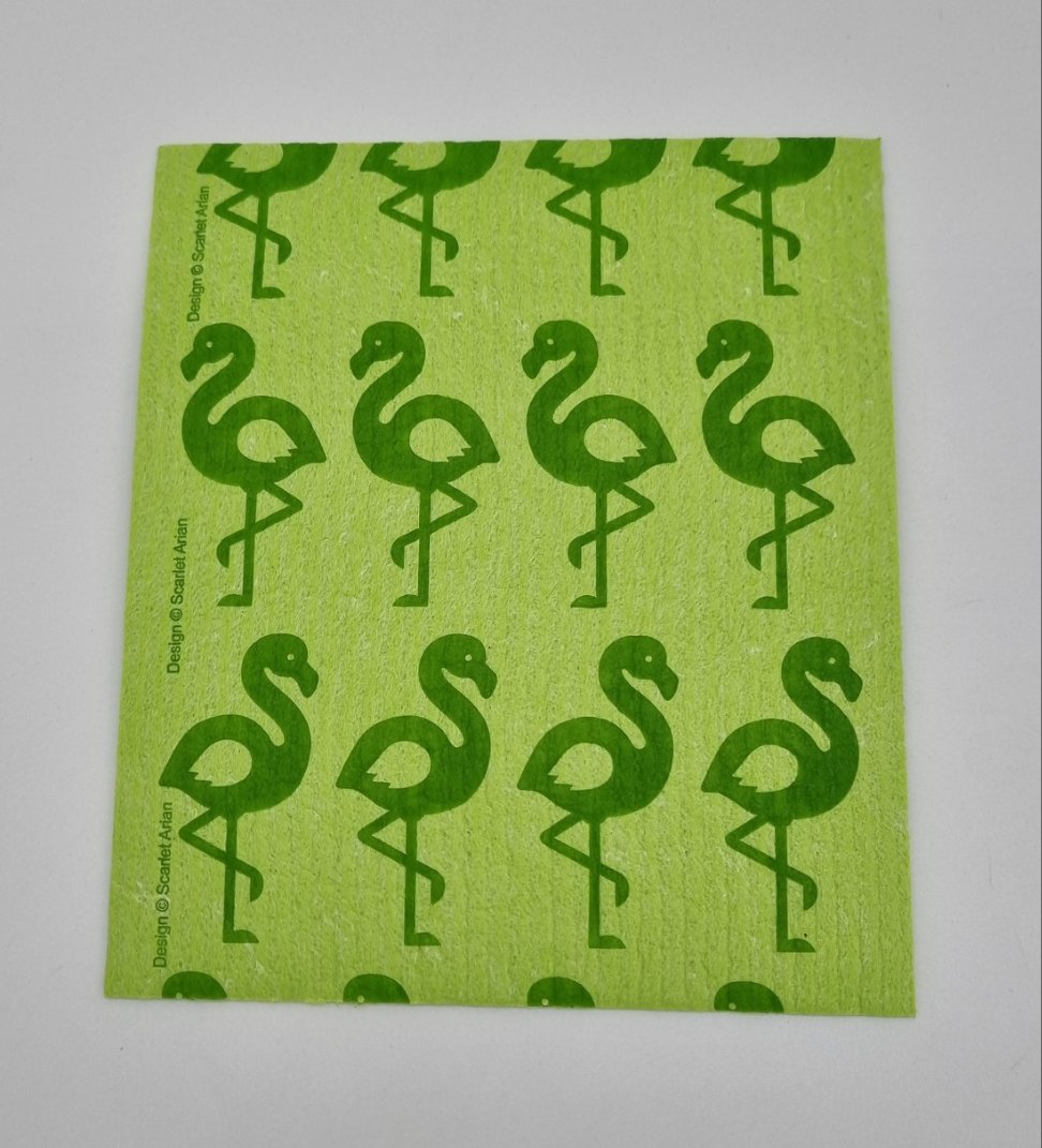 Designer-Schwammtuch (1x Pack mit 5 Stk.) -Flamingo-ABVERKAUF!