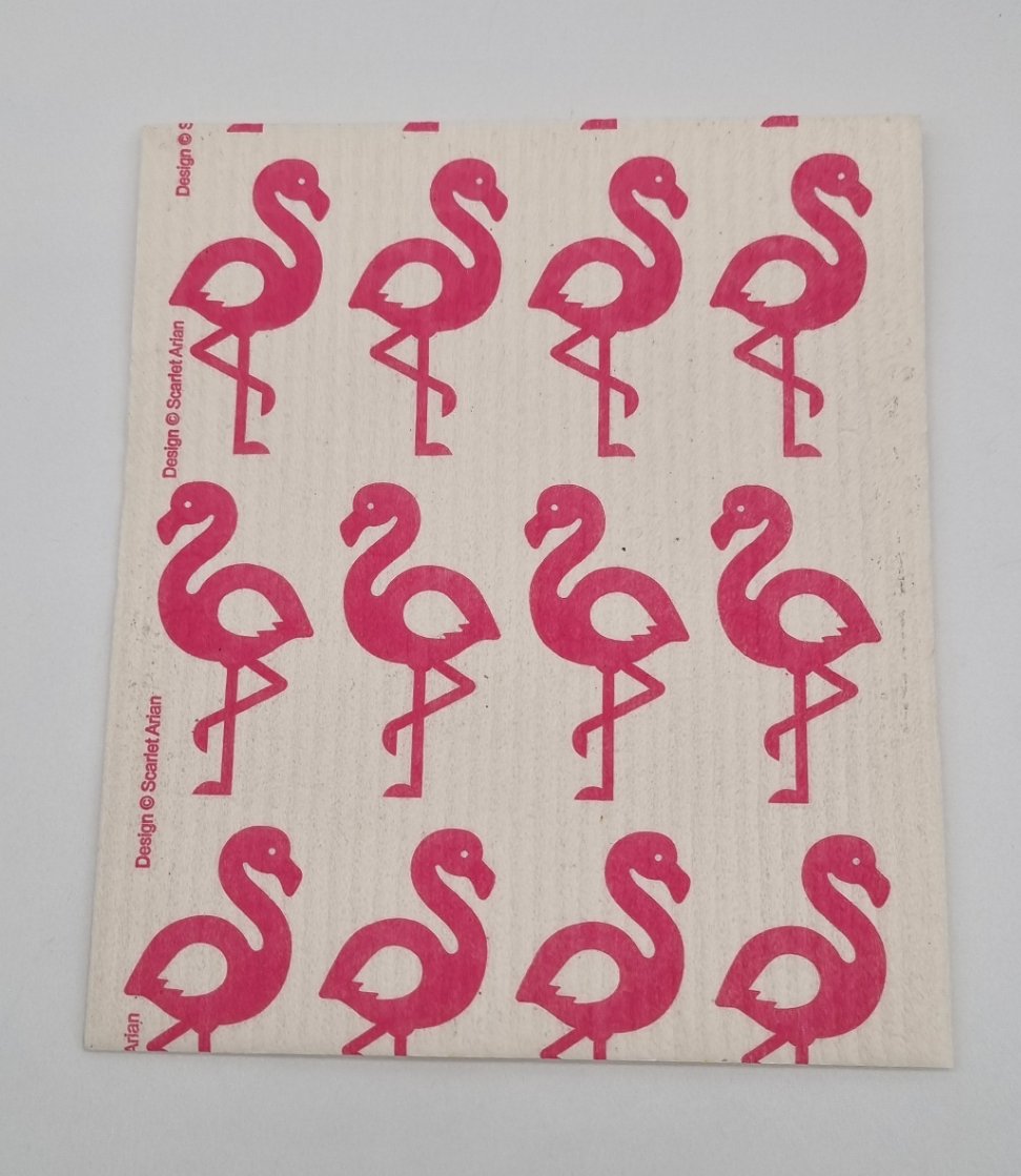 Designer-Schwammtuch (1x Pack mit 5 Stk.) -Flamingo-ABVERKAUF!