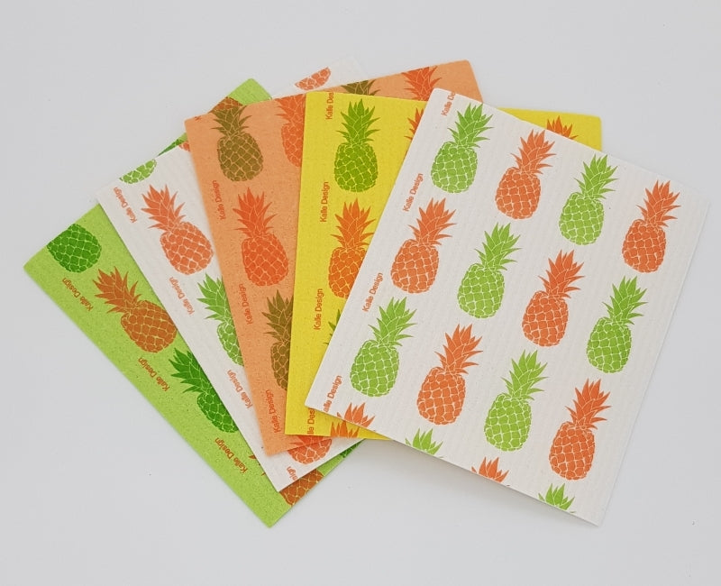 Designer-Schwammtuch (1x Pack mit 5 Stk.) -Ananas-ABVERKAUF!