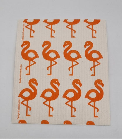Designer-Schwammtuch (1x Pack mit 5 Stk.) -Flamingo-ABVERKAUF!