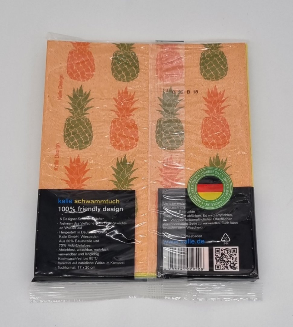 Designer-Schwammtuch (1x Pack mit 5 Stk.) -Ananas-ABVERKAUF!