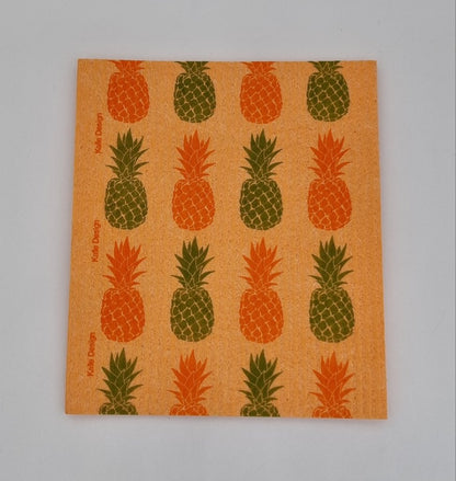 Designer-Schwammtuch (1x Pack mit 5 Stk.) -Ananas-ABVERKAUF!
